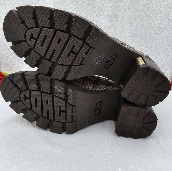 Coach Cora Loafer Pump Signature Jacquard Office Casual Chunky Classic - Picture 6 of 12